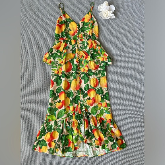 FARM RIO Sands Linen Midi Dress Size Small - Picture 3 of 16